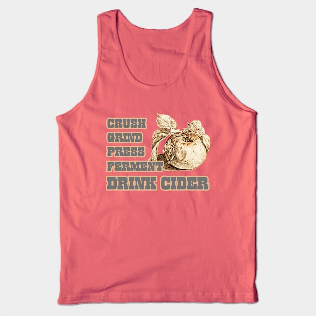 How To Cider. Crush, Grind, Press, Ferment. Classic Cider Style Tank Top by SwagOMart